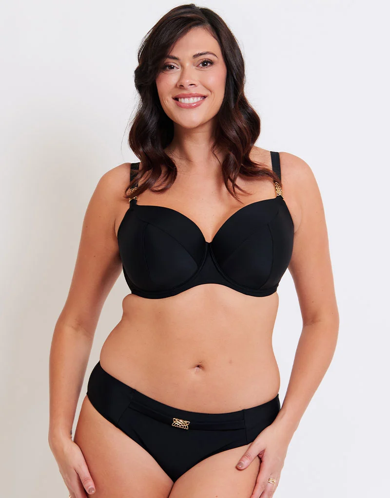 Flirtelle Salento Coast Padded Balcony Bikini Top Black