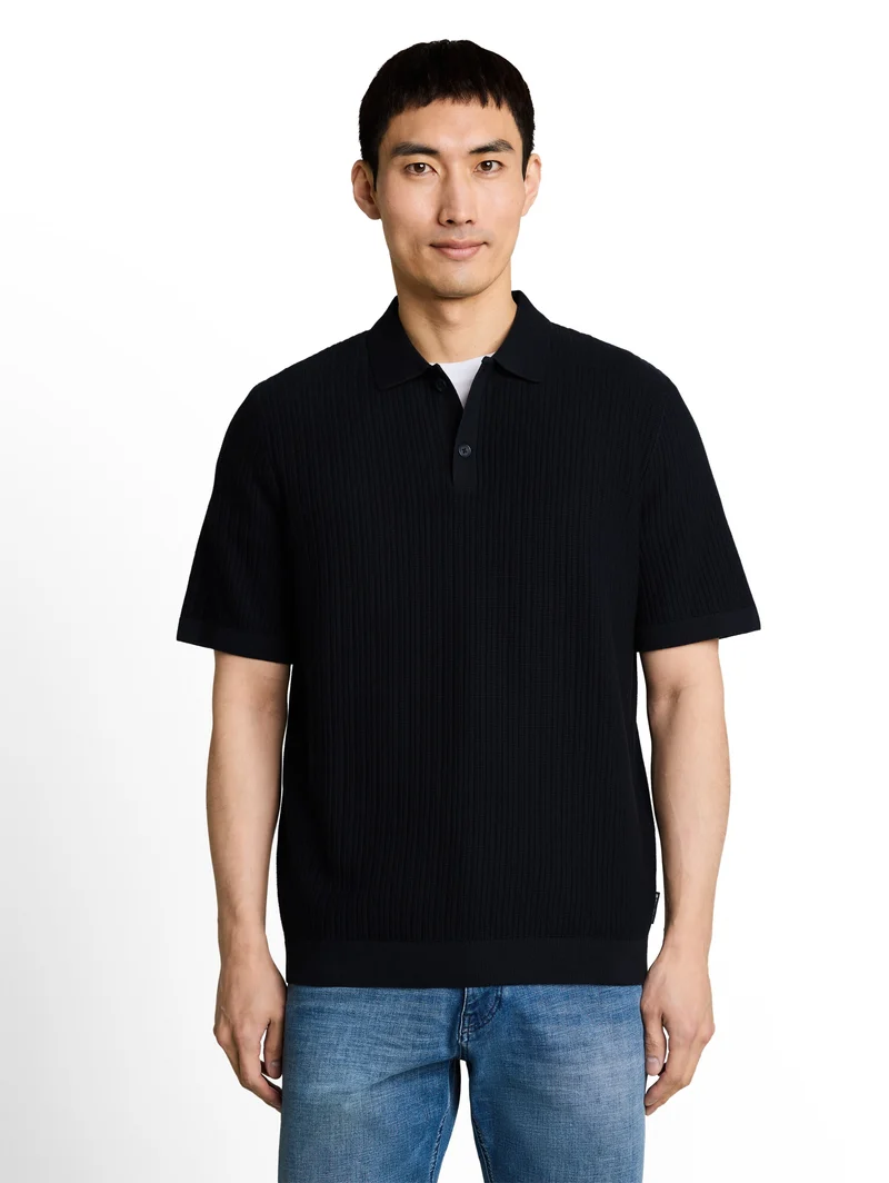 Strick-Poloshirt aus Baumwolle