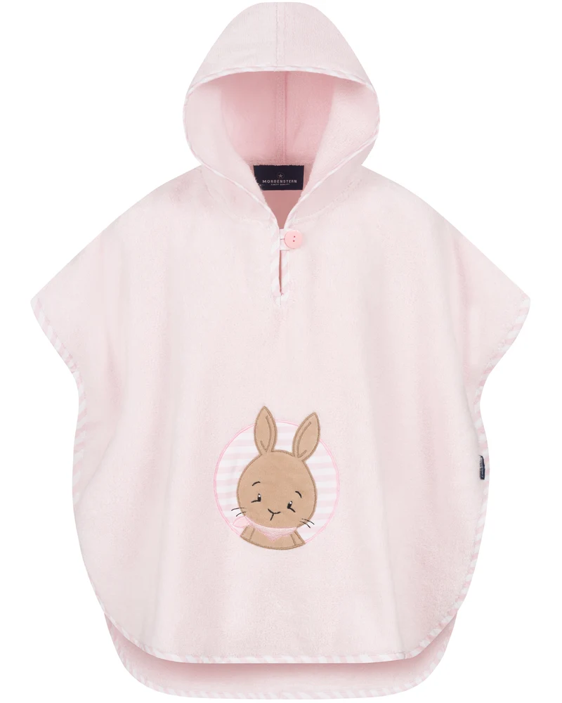 Morgenstern Badeponcho 1-3 Jahre, Luxus Baumwolle, HASE, rosa