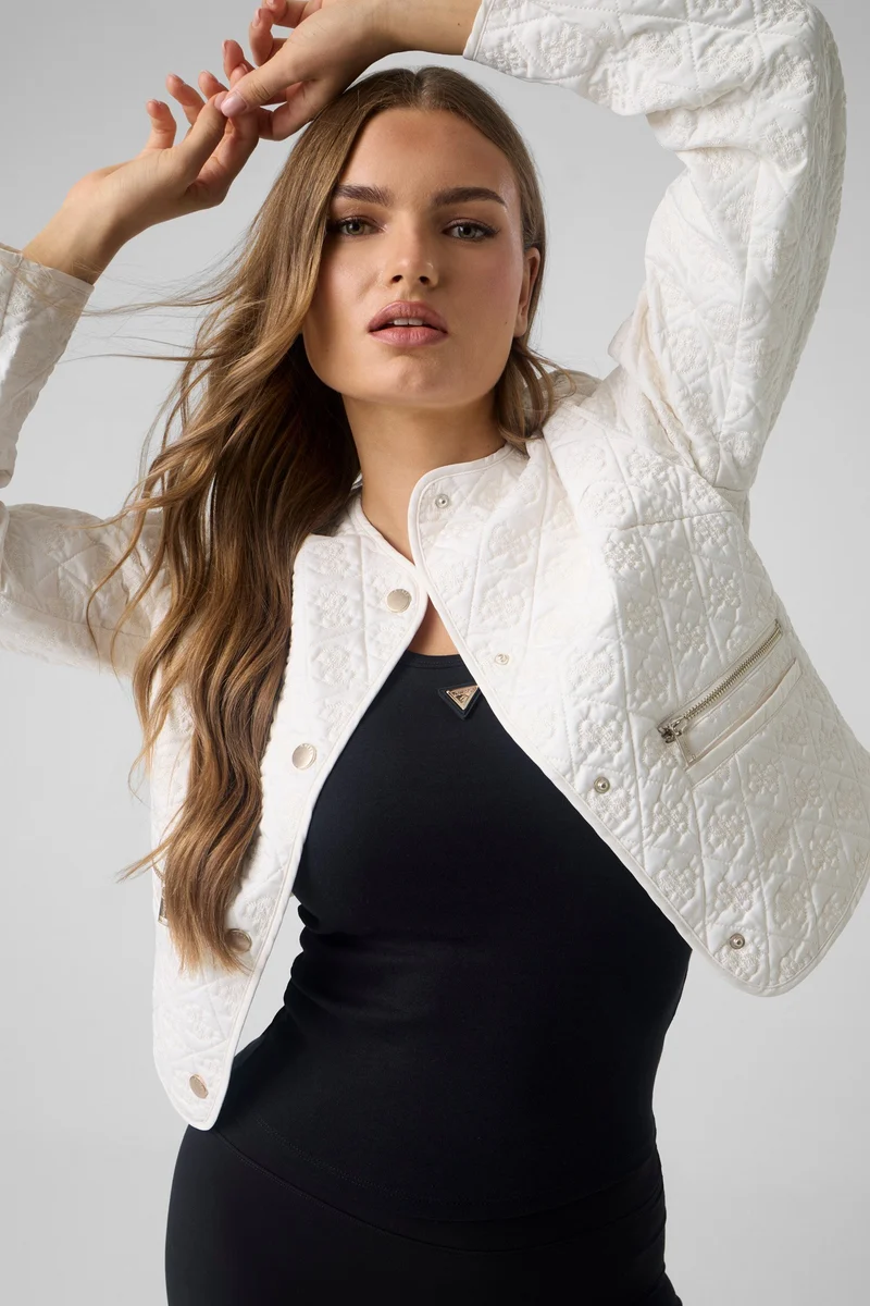 EDITH CROP LOGO QUILT JKT