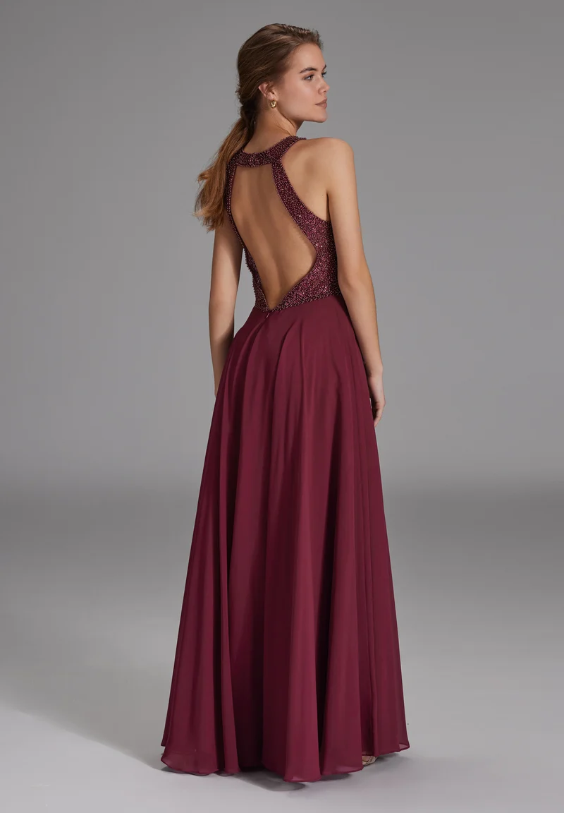 Abendkleid mit Stickerei und Cut-Out Detail