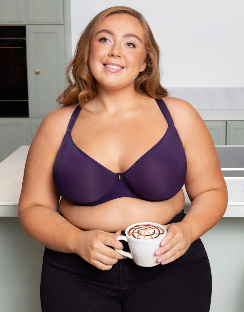 Curvy Kate Smoothie Spacer Moulded T-Shirt Plunge Bra Deep Purple