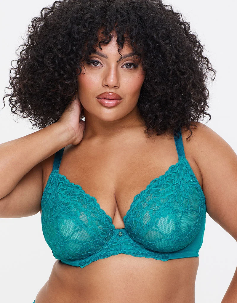 Ann Summers Sexy Lace Plunge Bra Blue/Green