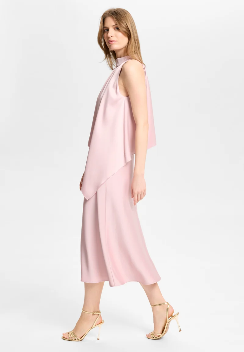 Cocktailkleid aus Satin mit amerikanischer Schulter
