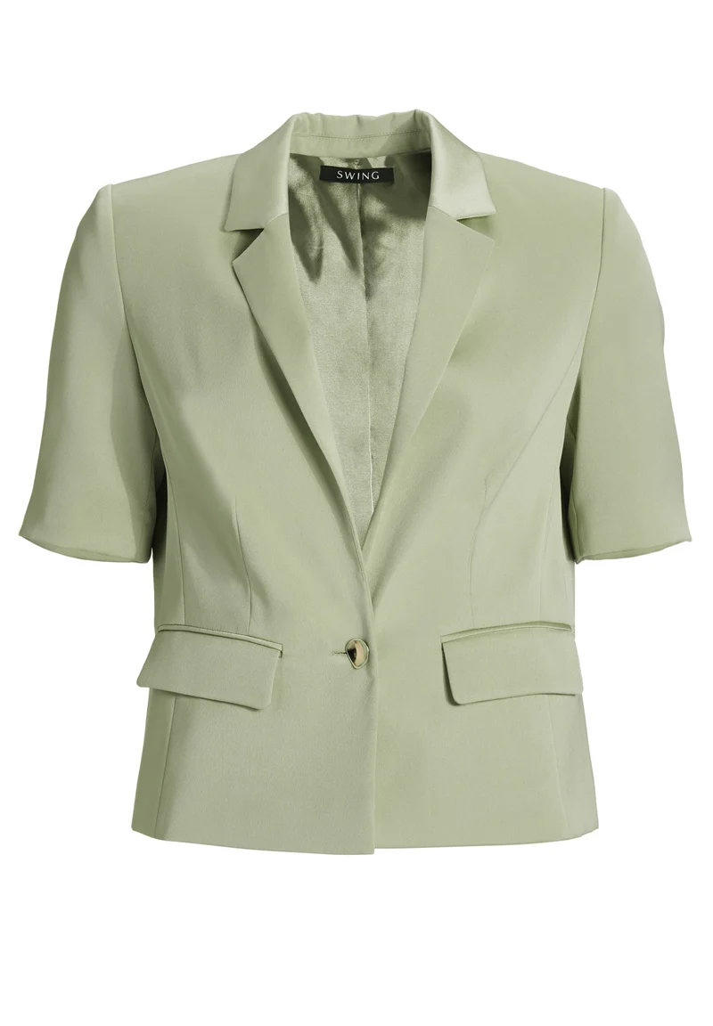 Blazer aus Satin mit kurzen Ärmeln