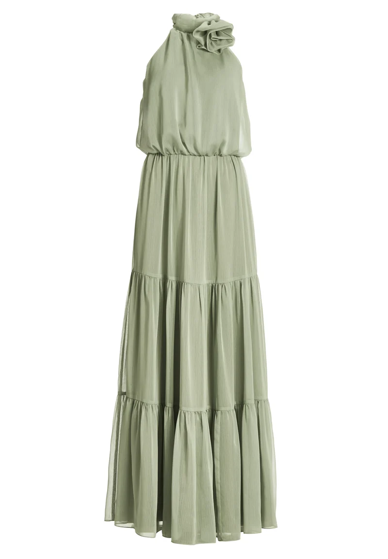 Abendkleid aus Crinkle Chiffon mit Stufenrock