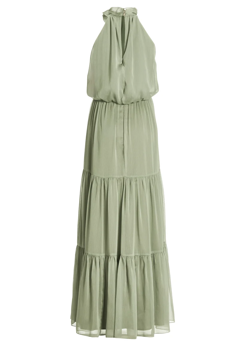 Abendkleid aus Crinkle Chiffon mit Stufenrock