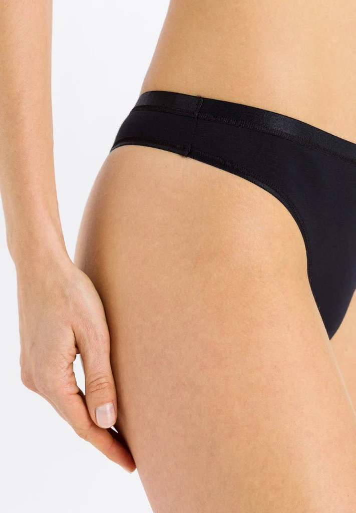 Cotton Sensation Thong Black