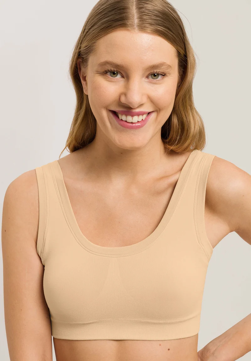 Touch Feeling Padded Crop Top | beige 071806-070274