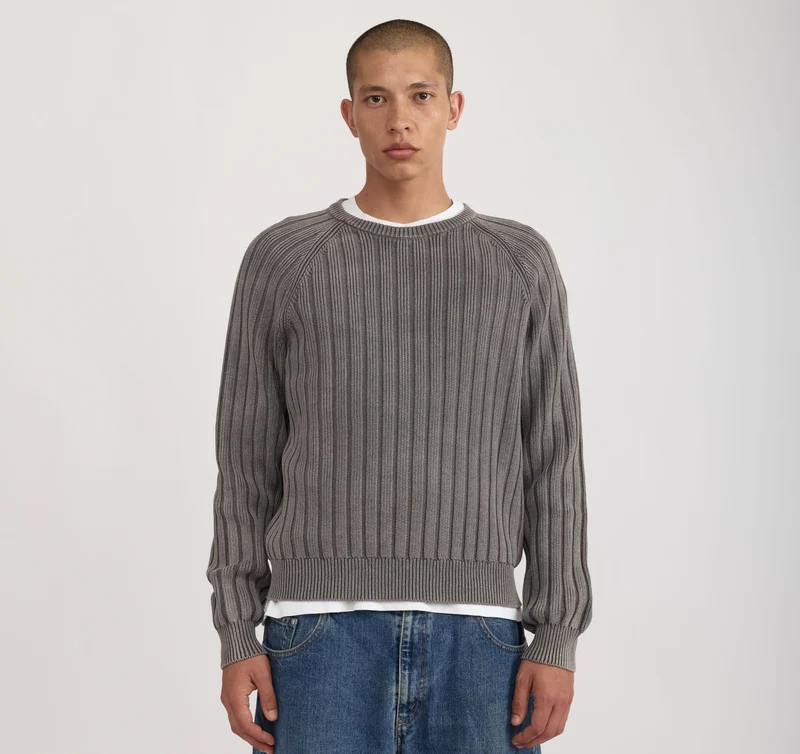 Soft Knit Rib Raglan Sweater
