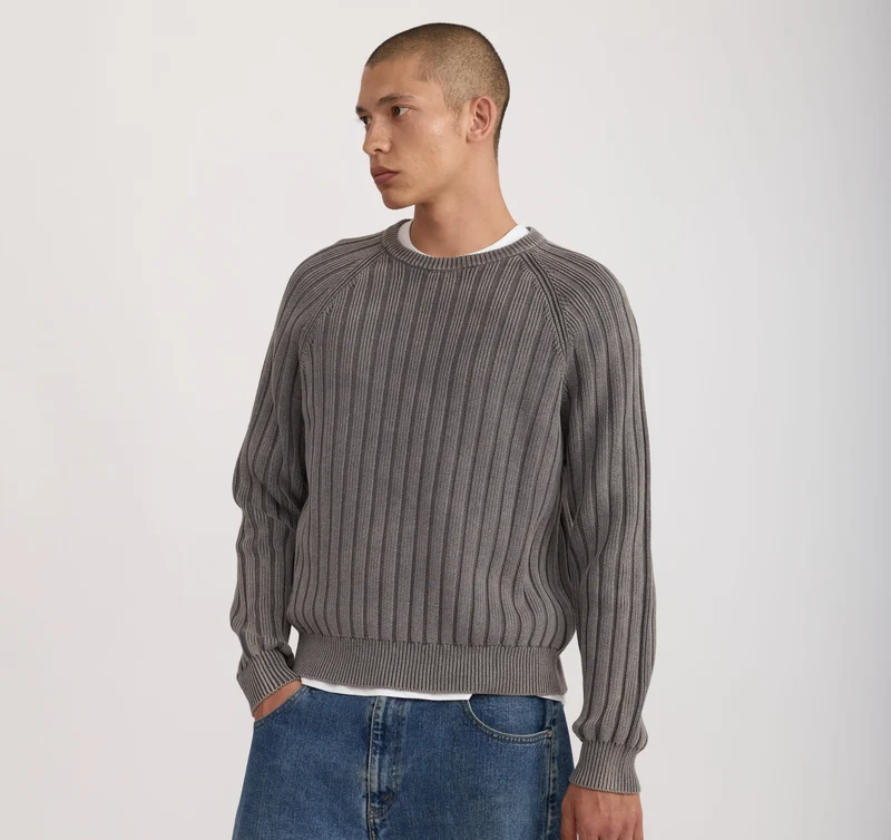 Soft Knit Rib Raglan Sweater