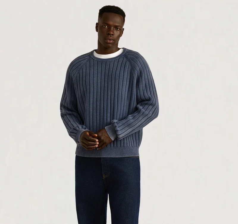 Soft Knit Rib Raglan Sweater