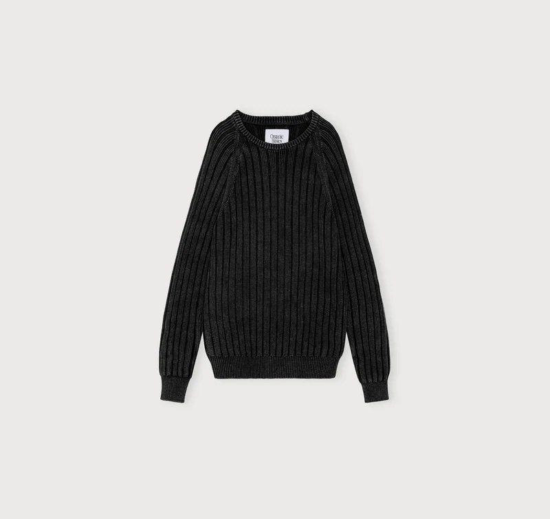 Soft Knit Rib Raglan Sweater