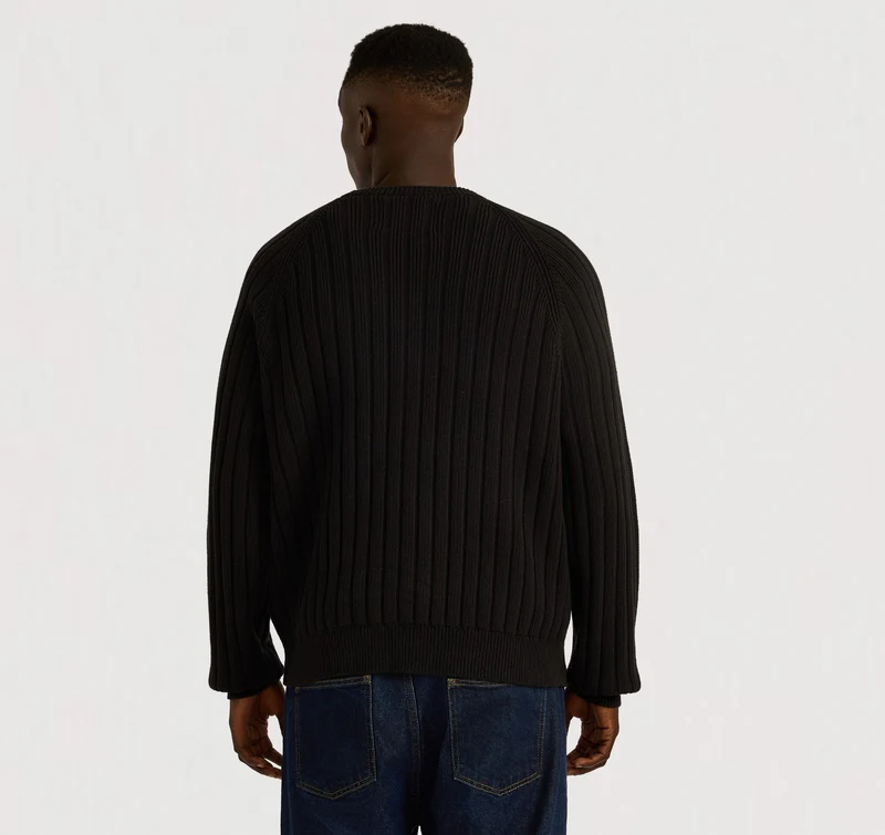 Soft Knit Rib Raglan Sweater