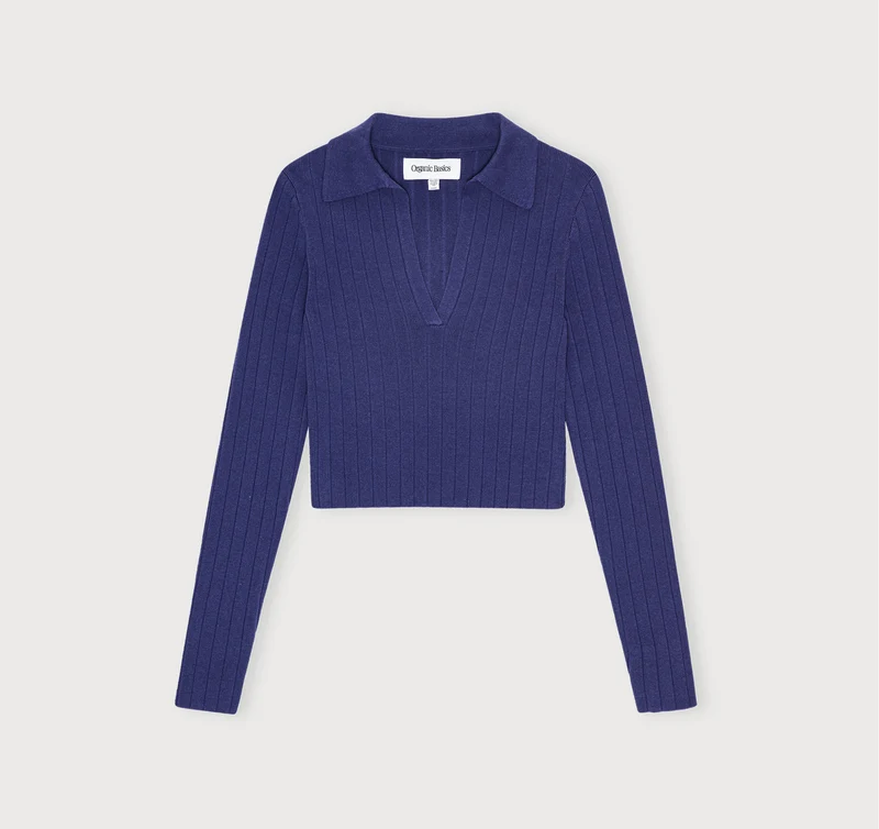 Soft Knit Rib V-Neck Polo