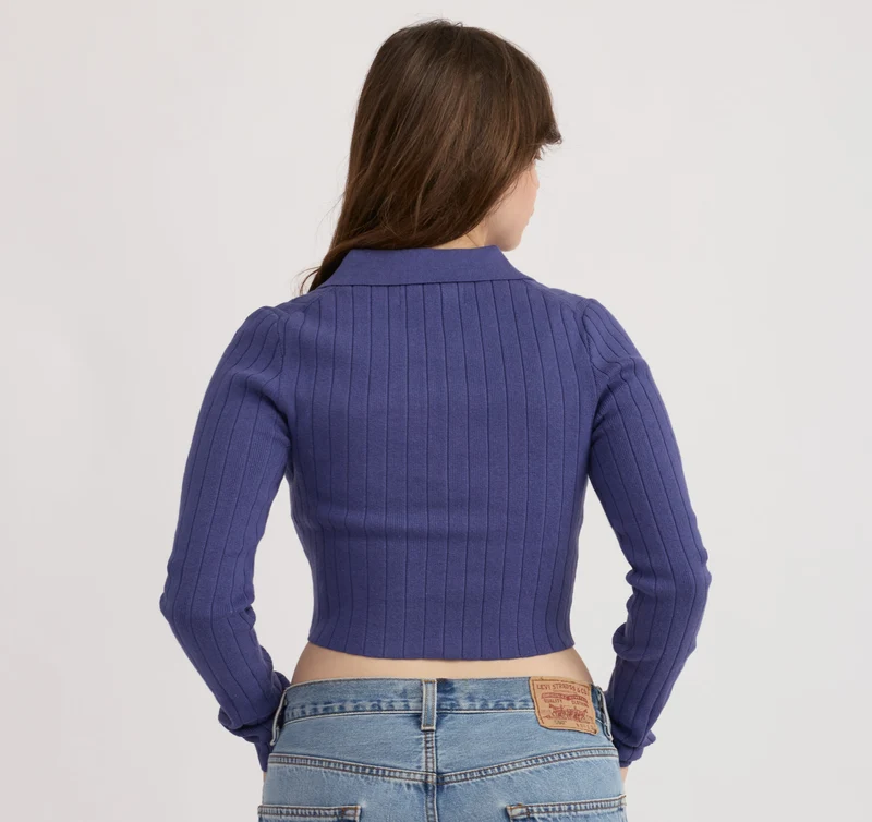 Soft Knit Rib V-Neck Polo