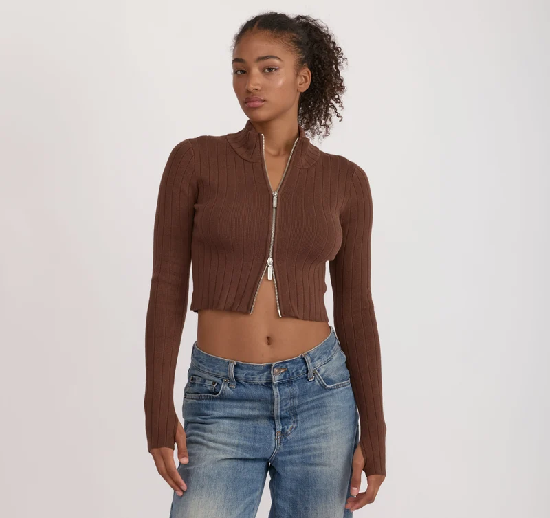 Soft Knit Rib Track Jacket