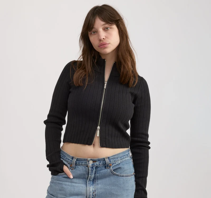 Soft Knit Rib Track Jacket