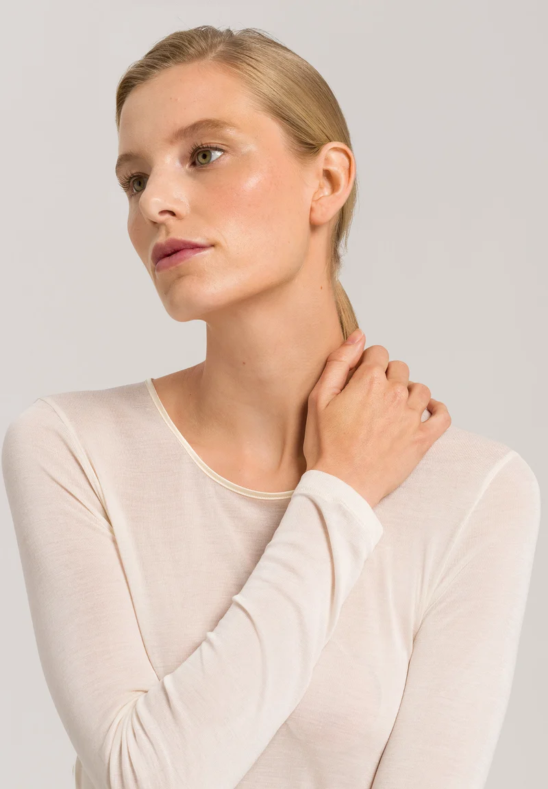 Pure Silk L/SLV Shirt | pale cream 071719-070116