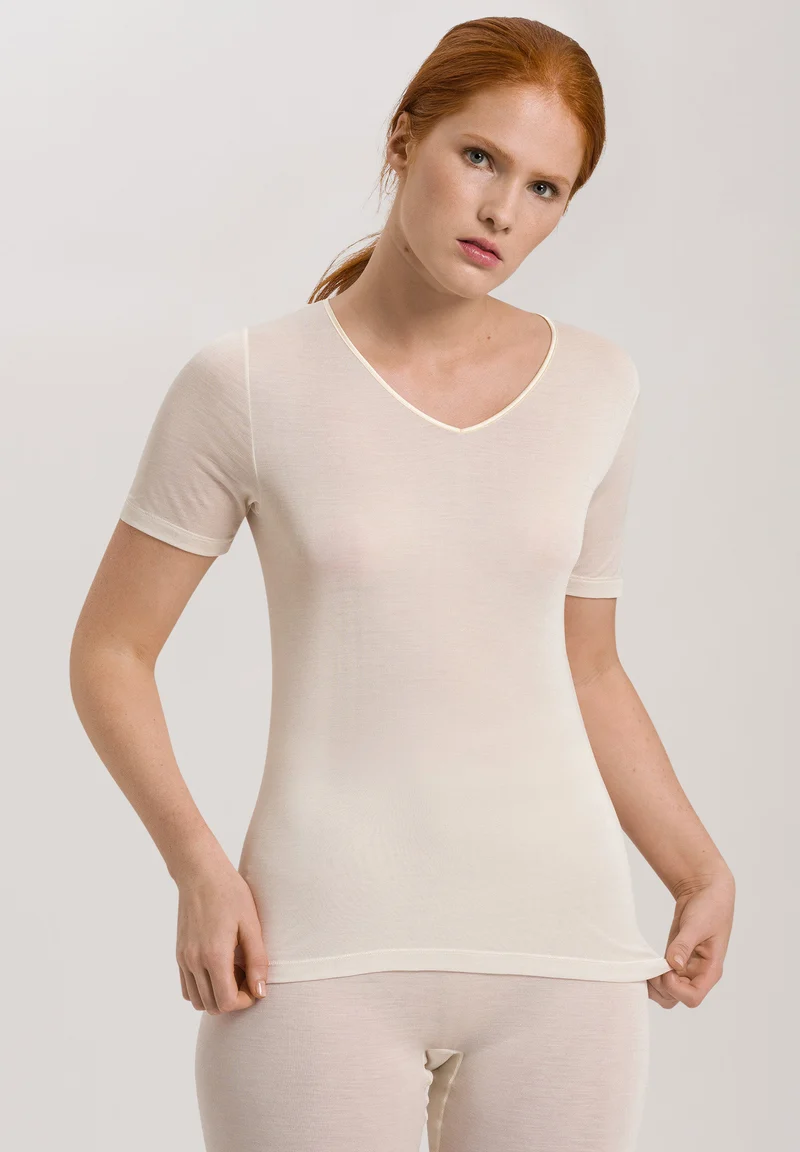 Pure Silk S/SLV Shirt | pale cream 071718-070116