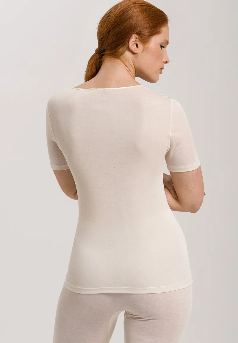 Pure Silk S/SLV Shirt | pale cream 071718-070116