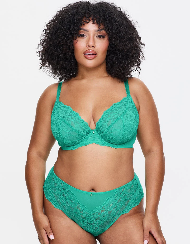 Ann Summers Sexy Lace High Waist Brazilian Brief Bright Green