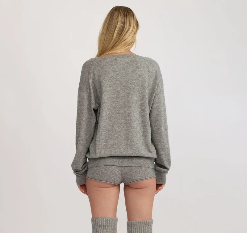 Fine Knit V-Neck Sweater
