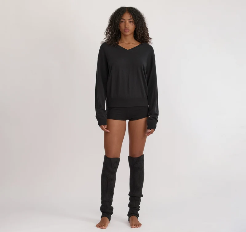 Fine Knit V-Neck Sweater