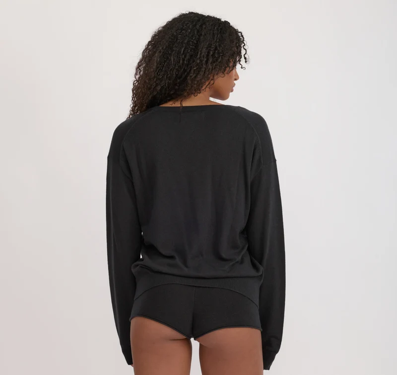 Fine Knit V-Neck Sweater