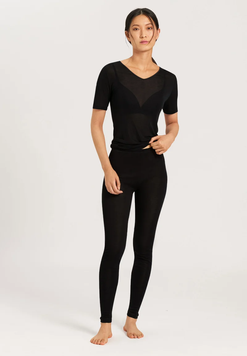 Pure Silk S/SLV Shirt | black 071718-070019
