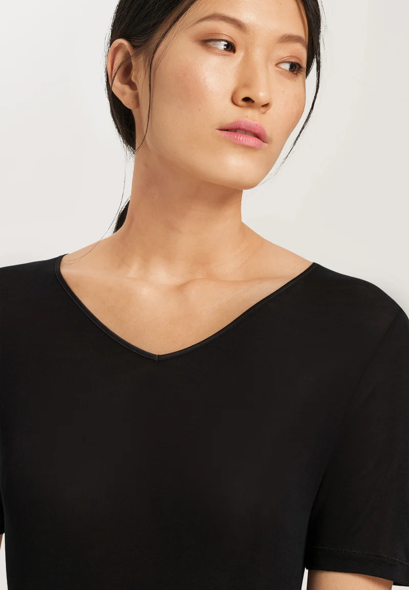 Pure Silk S/SLV Shirt | black 071718-070019