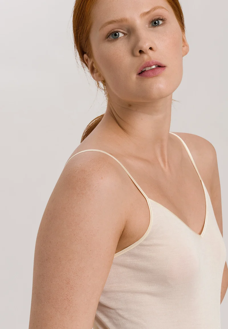 Pure Silk Spaghetti Top | pale cream 071716-070116