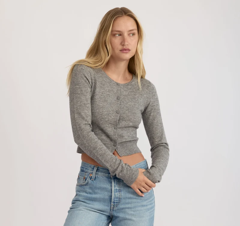 Fine Knit Cropped Cardigan