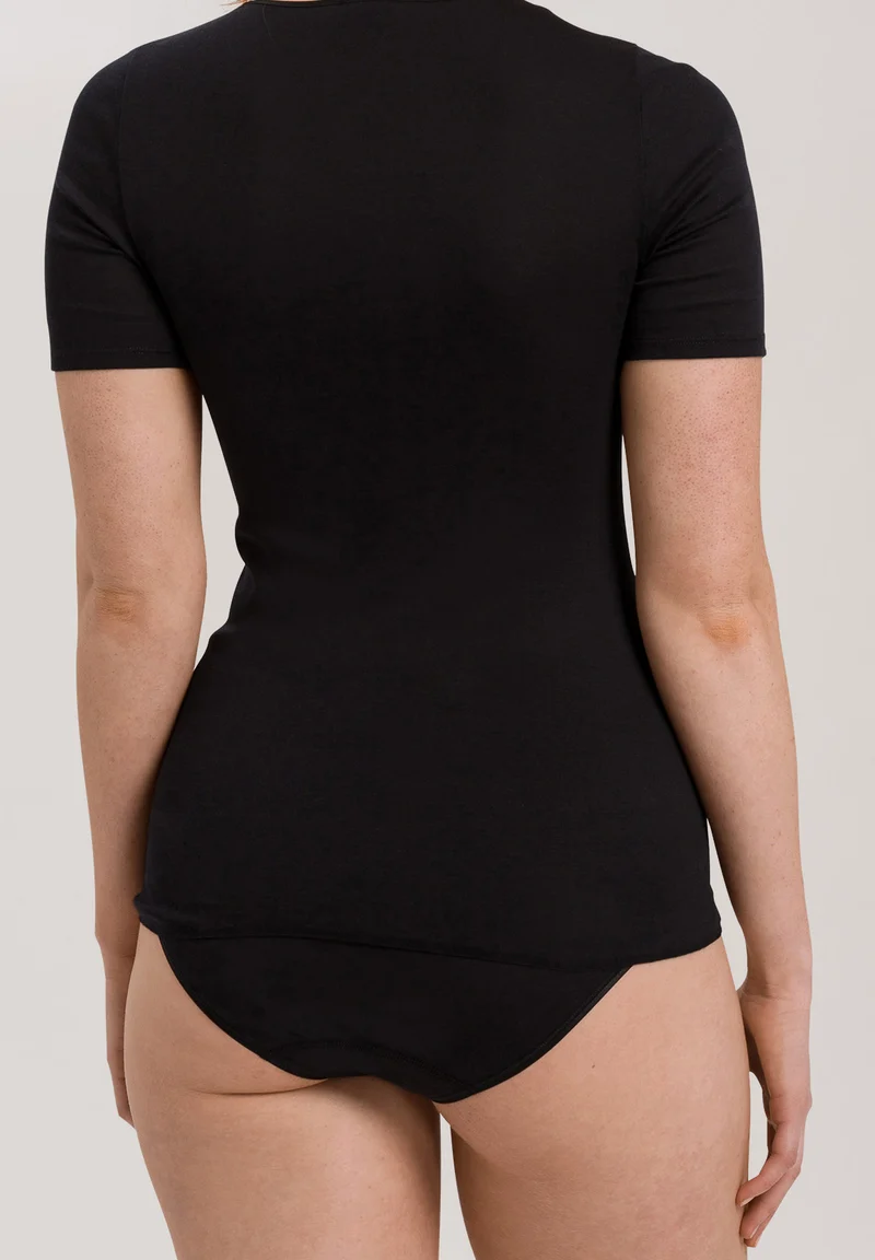 Cotton Seamless S/SLV Shirt | black 071630-070019