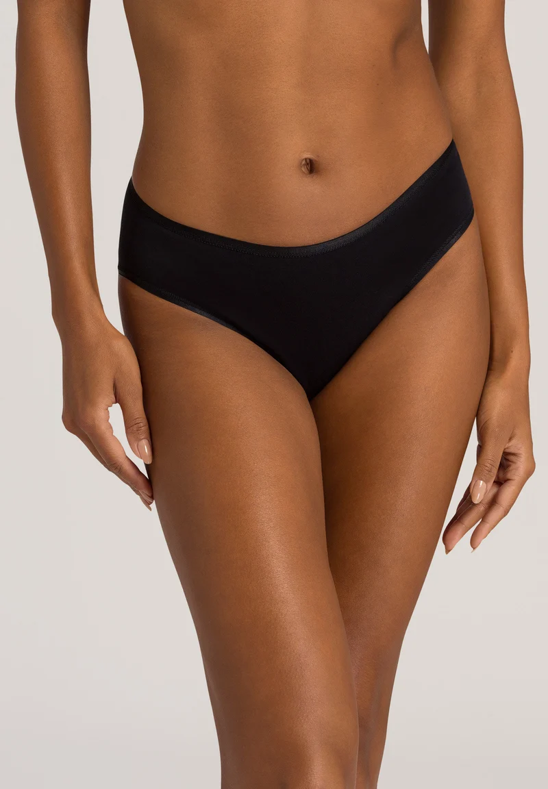Cotton Seamless Midi Briefs | black 071626-070019