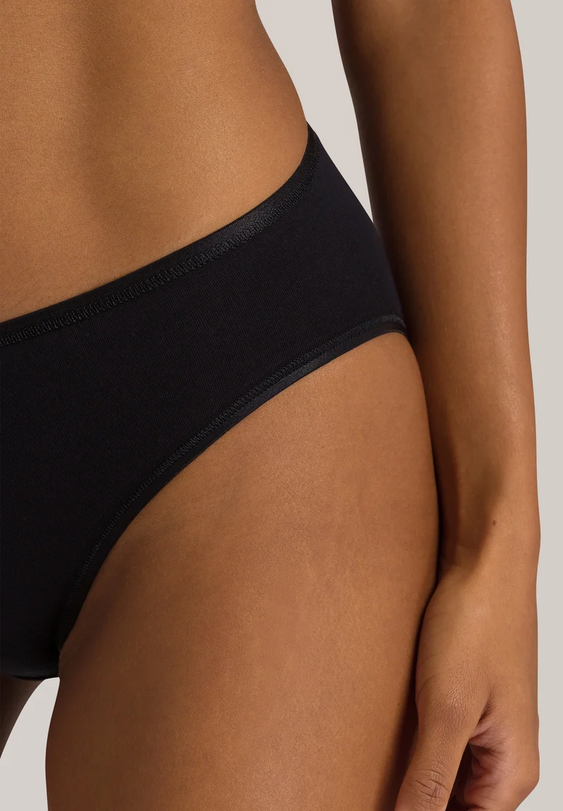 Cotton Seamless Midi Briefs | black 071626-070019