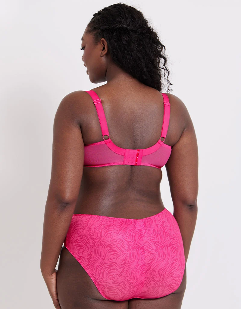 Flirtelle Swirl Balcony Bra Pink Zebra Print