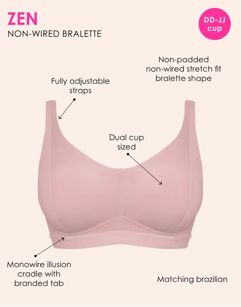 Curvy Kate Zen Non-Wired Bralette Blush Pink
