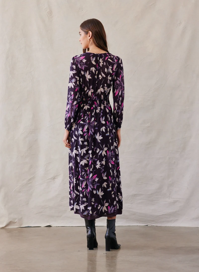 Smocked Back Midi Dress