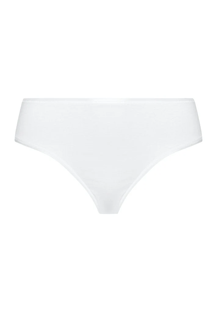 Cotton Seamless Midi Briefs White