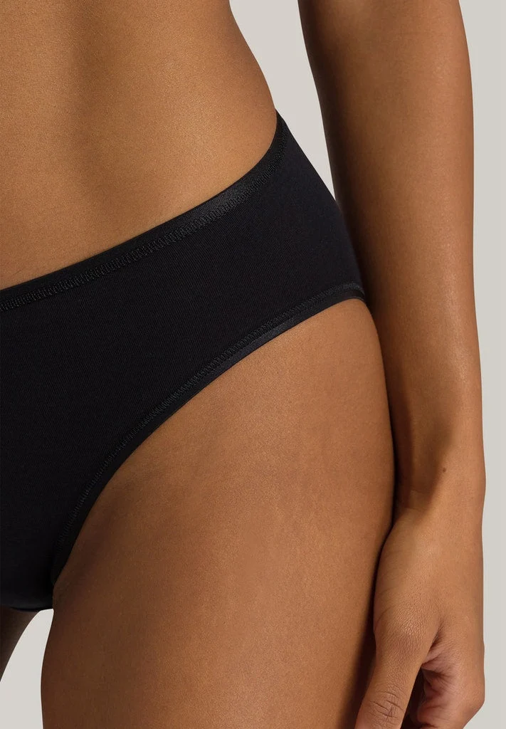 Cotton Seamless Midi Briefs Black