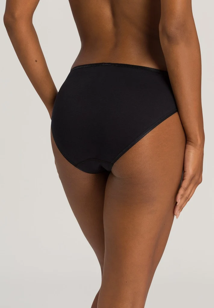Cotton Seamless Midi Briefs Black