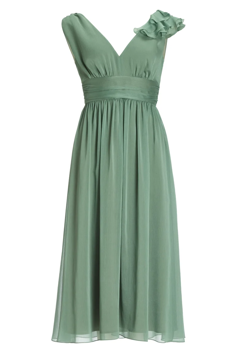 Cocktailkleid aus Crinkle Chiffon mit Volant Detail