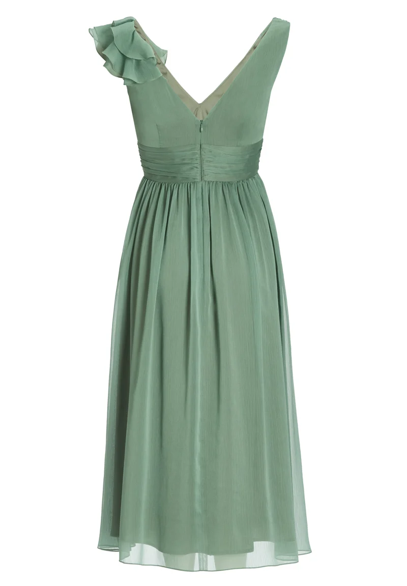 Cocktailkleid aus Crinkle Chiffon mit Volant Detail