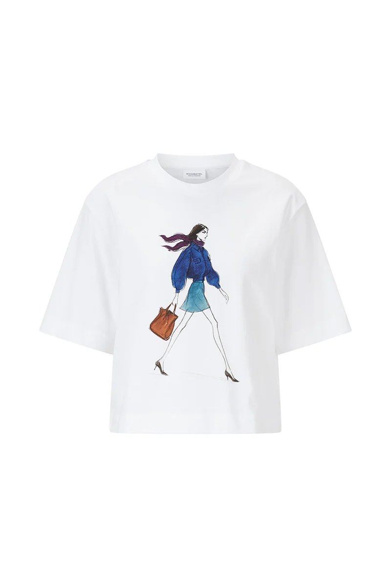 Gentle Fit T-Shirt with Woman Print
