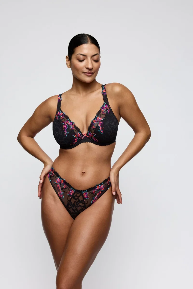 PrimaDonna - Miyara halb gepolsterter Plunge-BH Floral Eclipse