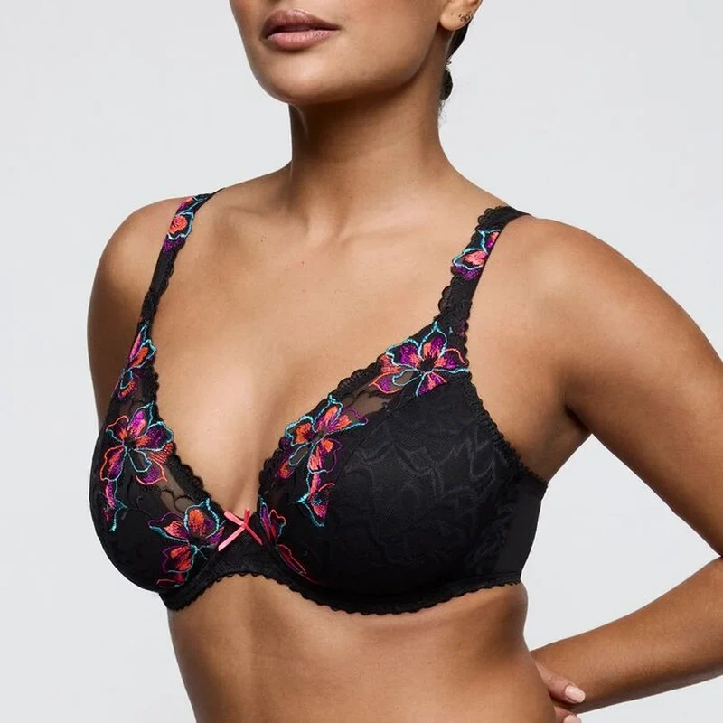 PrimaDonna - Miyara halb gepolsterter Plunge-BH Floral Eclipse