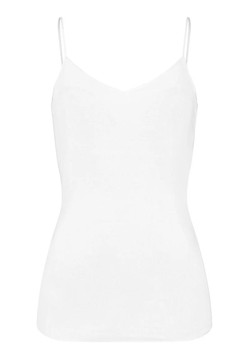 Cotton Seamless Padded Spaghetti Top White
