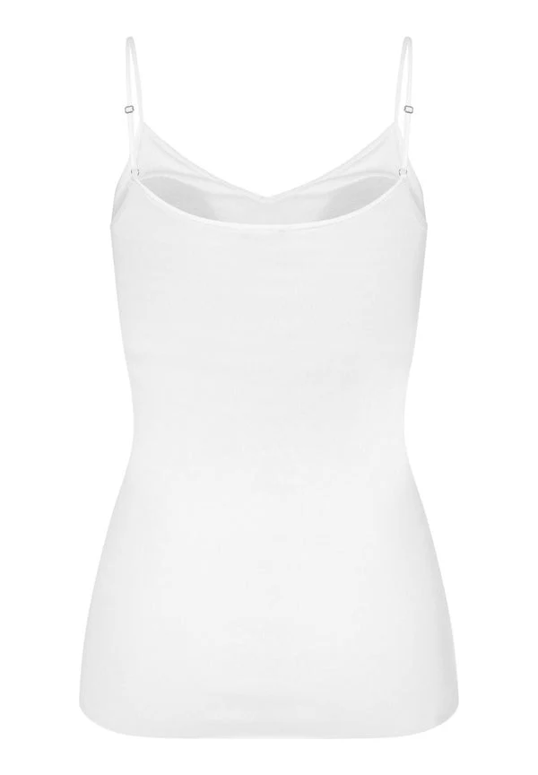 Cotton Seamless Padded Spaghetti Top White