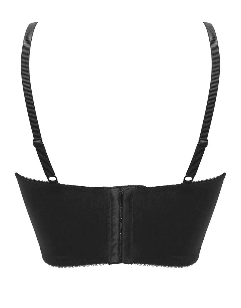 Pour Moi Swoon Plunge Longline Bustier Black